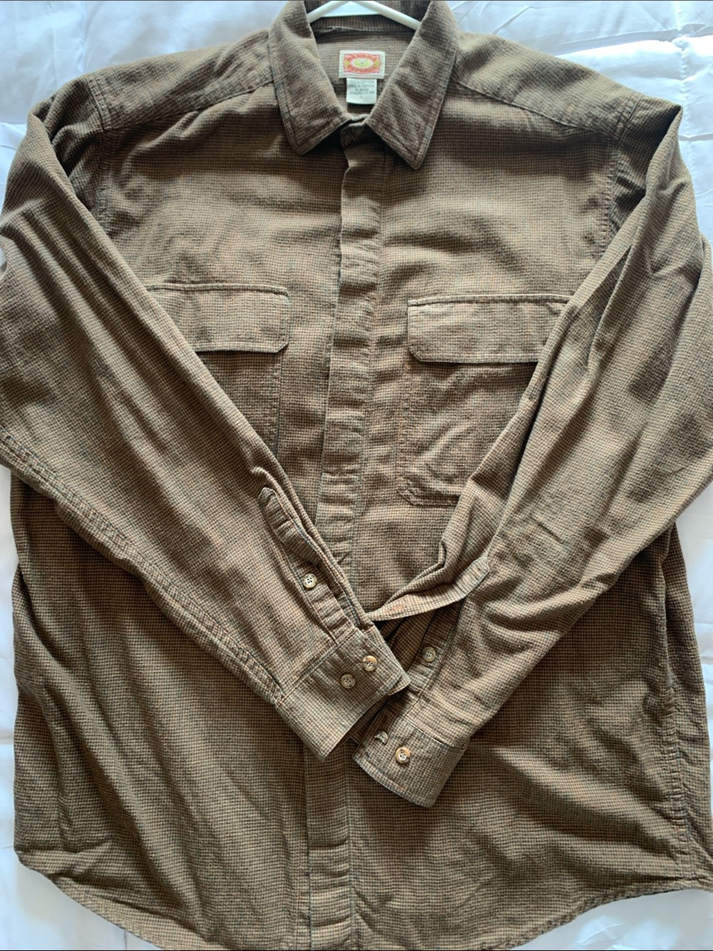 Vintage Banana Republic Men's Blue-Brown Lightweight Shirt Jacket Large Cotton